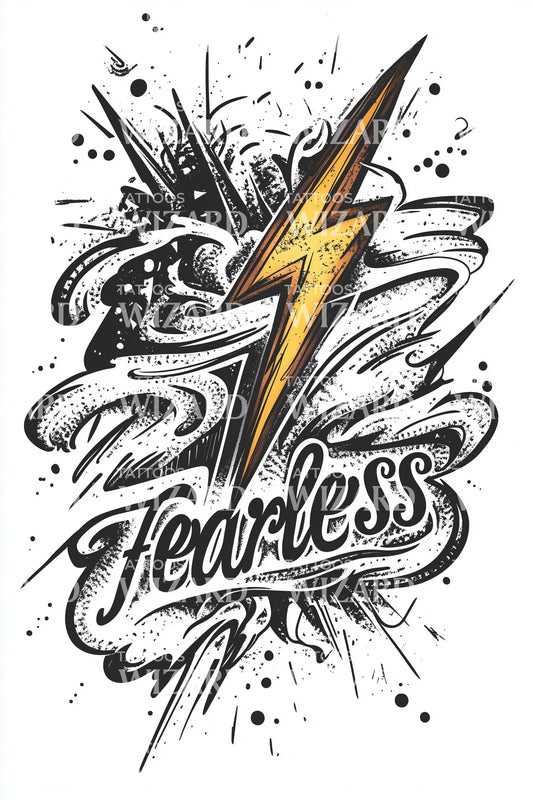 Fearless Thunder Strike Tattoo Design