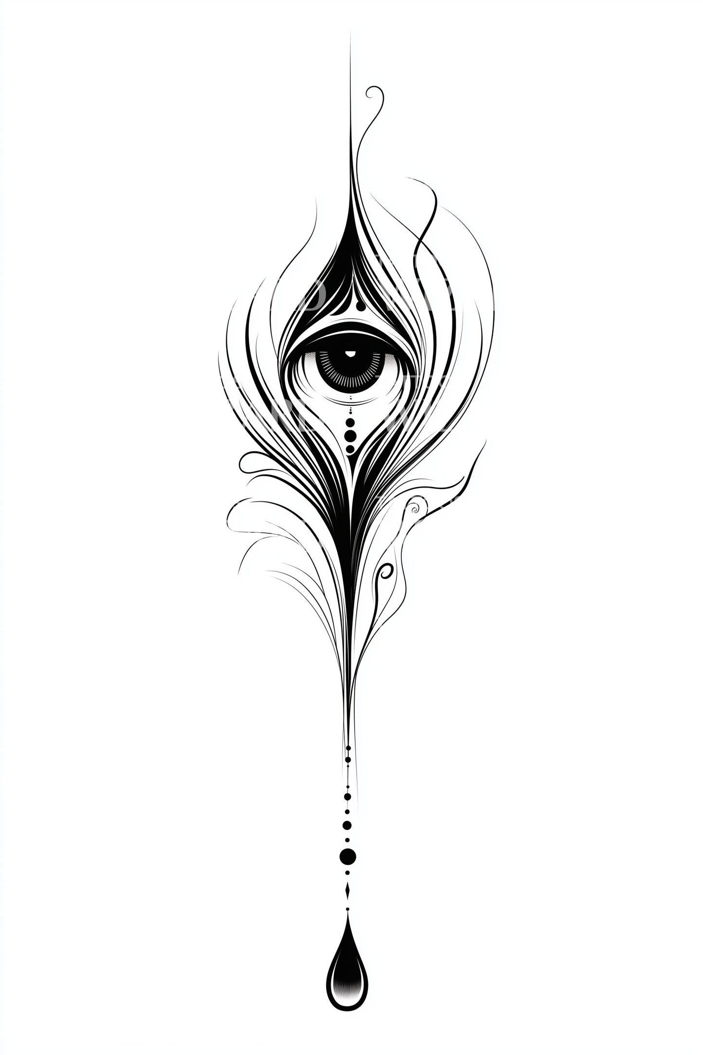 Fjäderögon Totem Tatuering Design