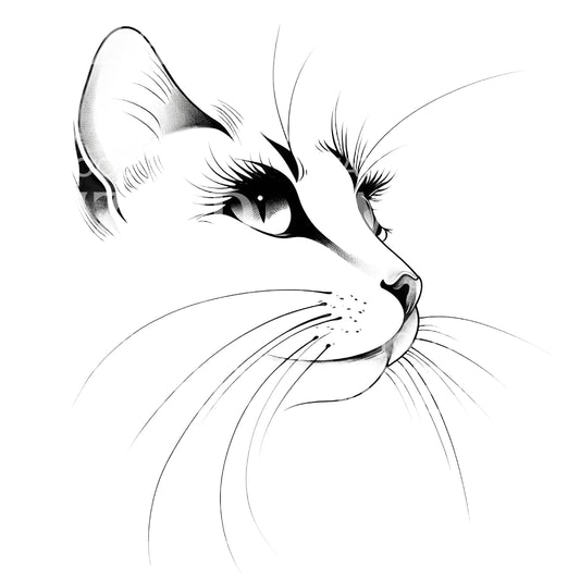 Feminine and Minimalist Cat Tattoo Design