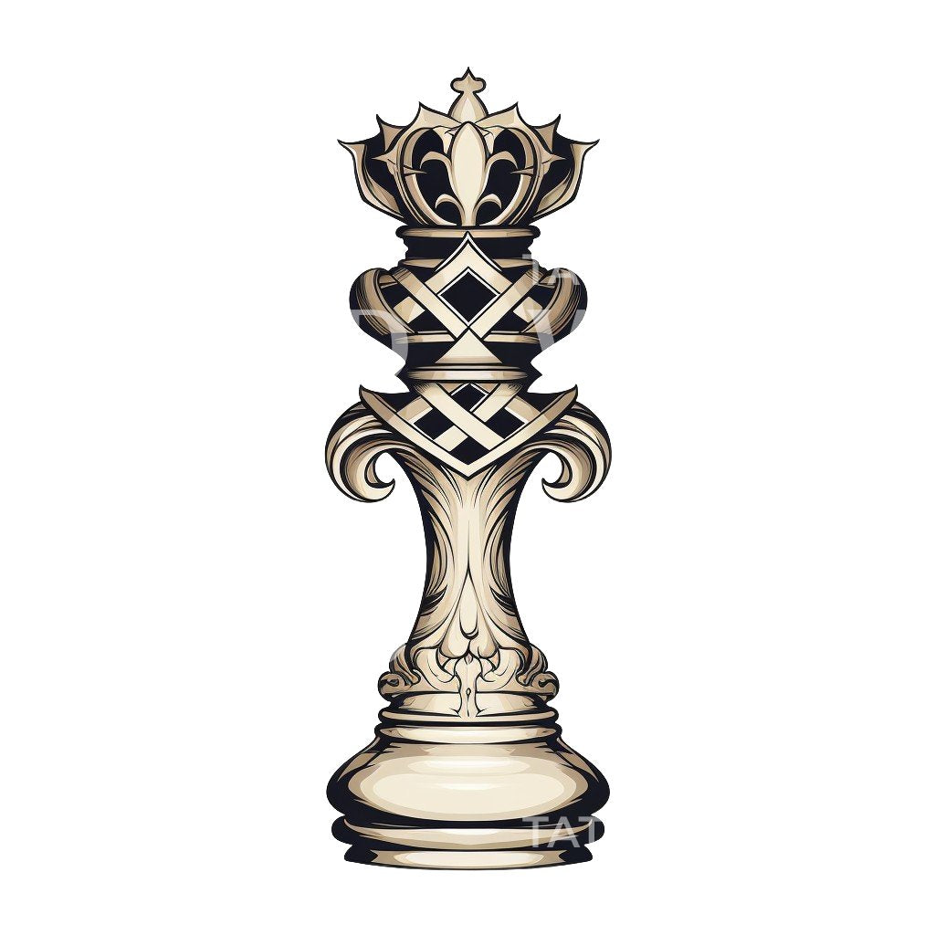 Chess Queen Tattoo Design