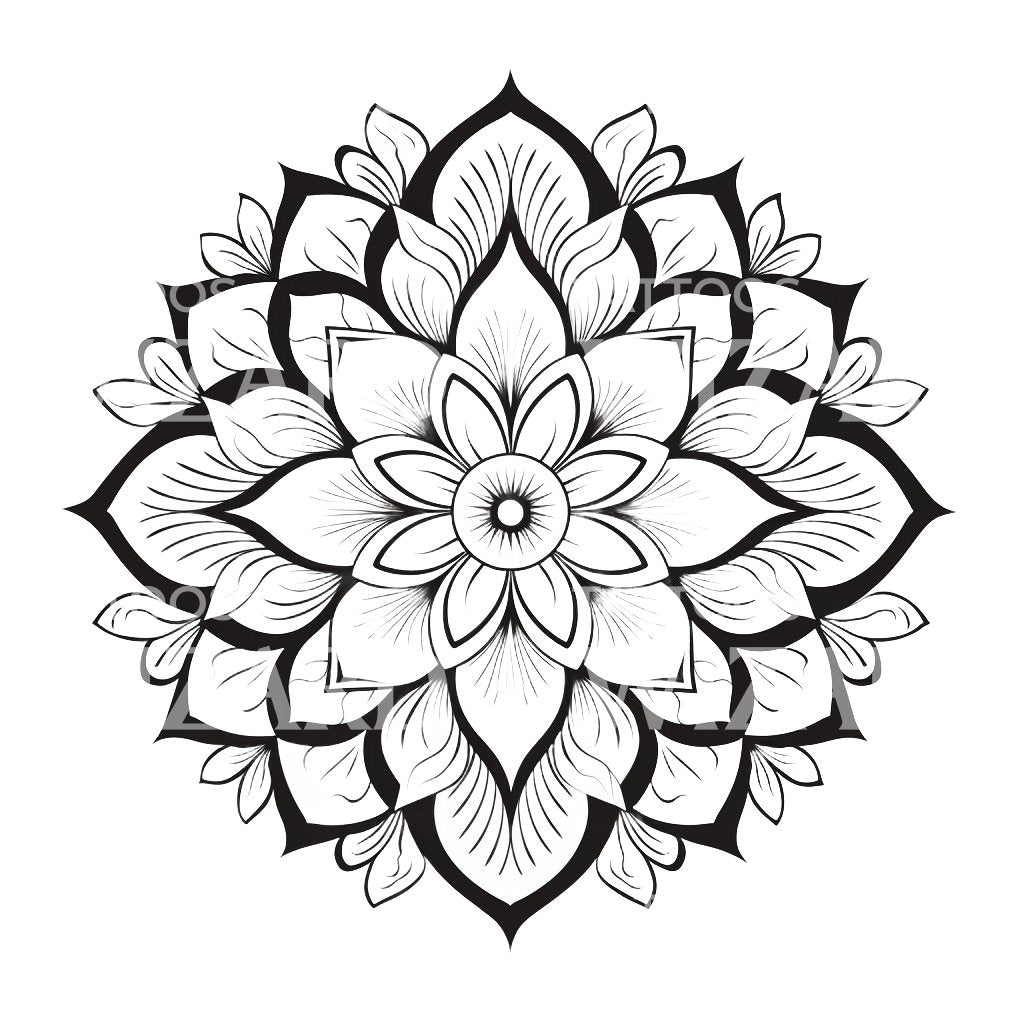 Blackwork Mandala Tattoo Design