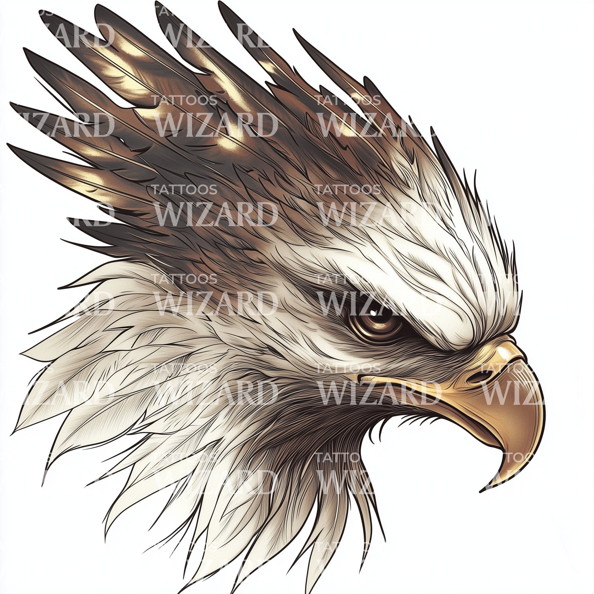Fierce Thunderbird Profile Tattoo Design