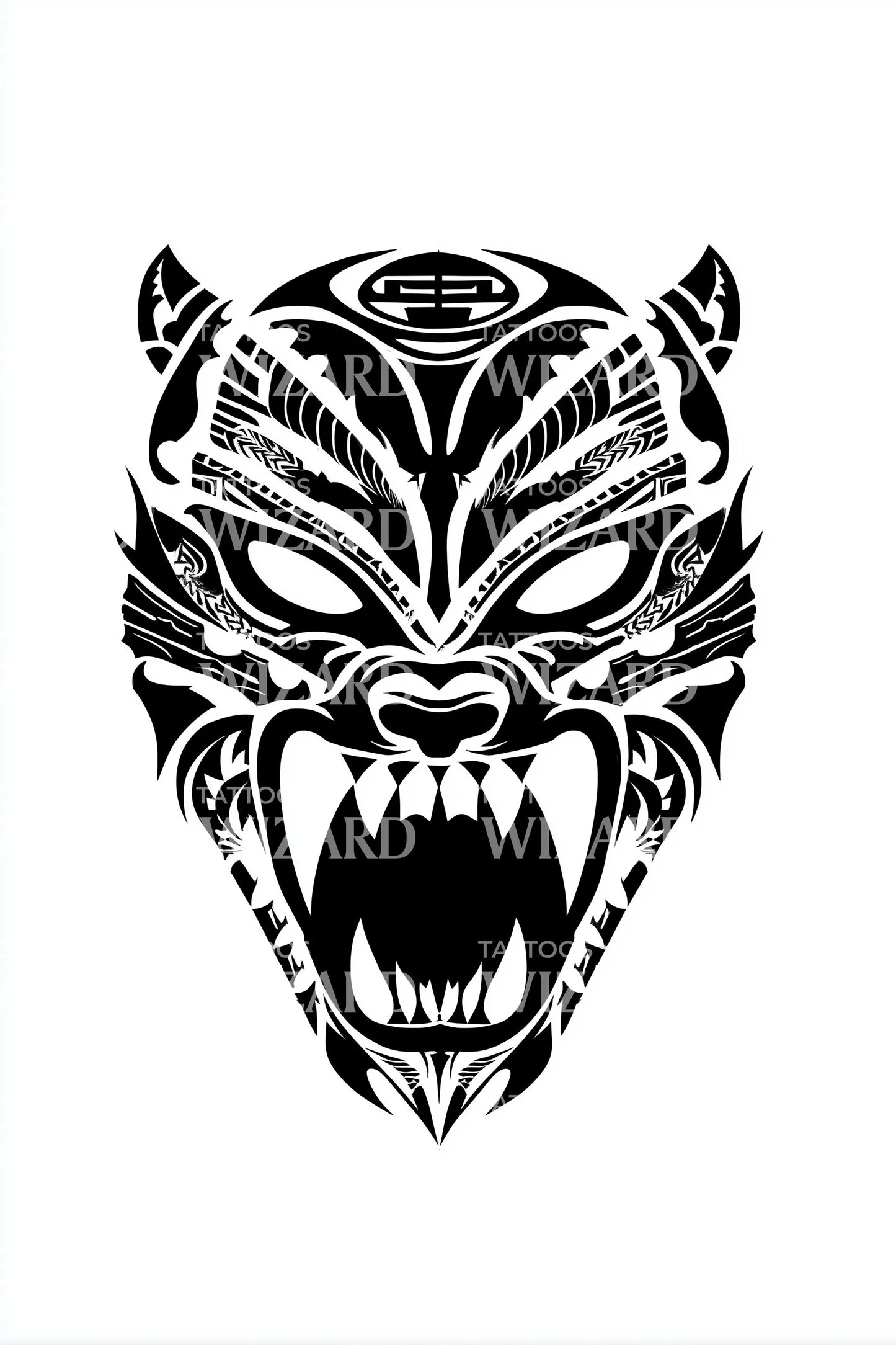 Fierce Tiger Roar Tattoo Design