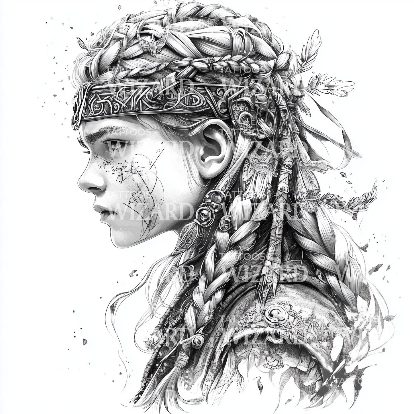 Vild Ung Viking Dreng Tatoveringsdesign
