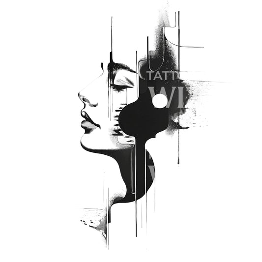 Fighting Schizophrenia Abstract Tattoo Design