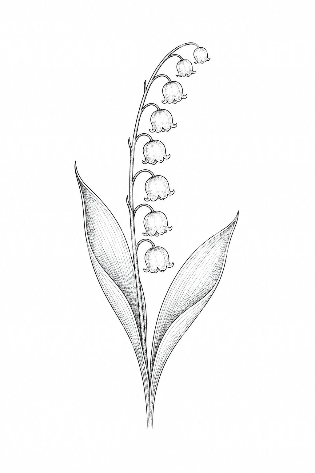 Fine Line Lily of the Valley Tattoo Design – Tattoos Wizard Designs