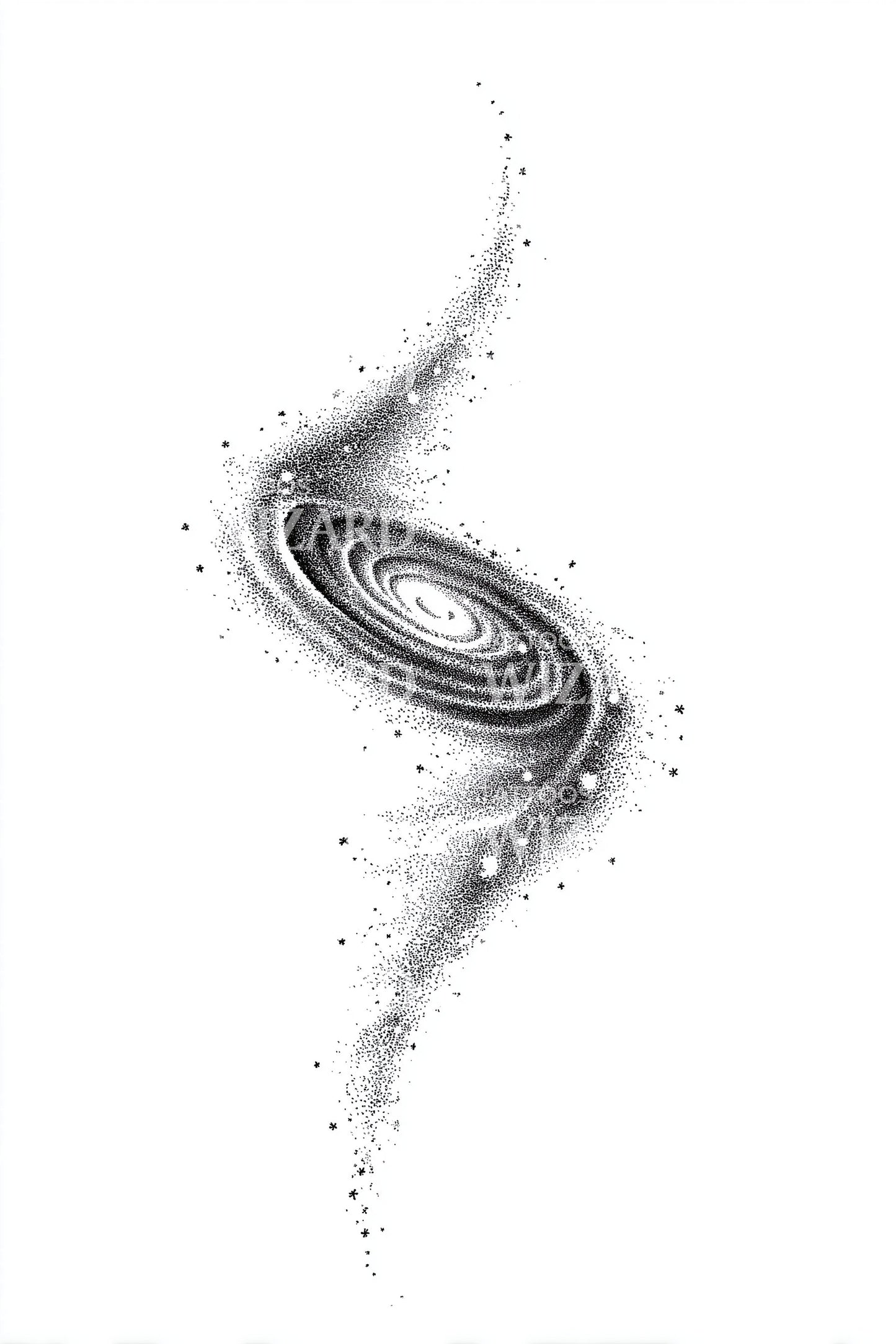 Fine Spiral Breeze Tattoo Design