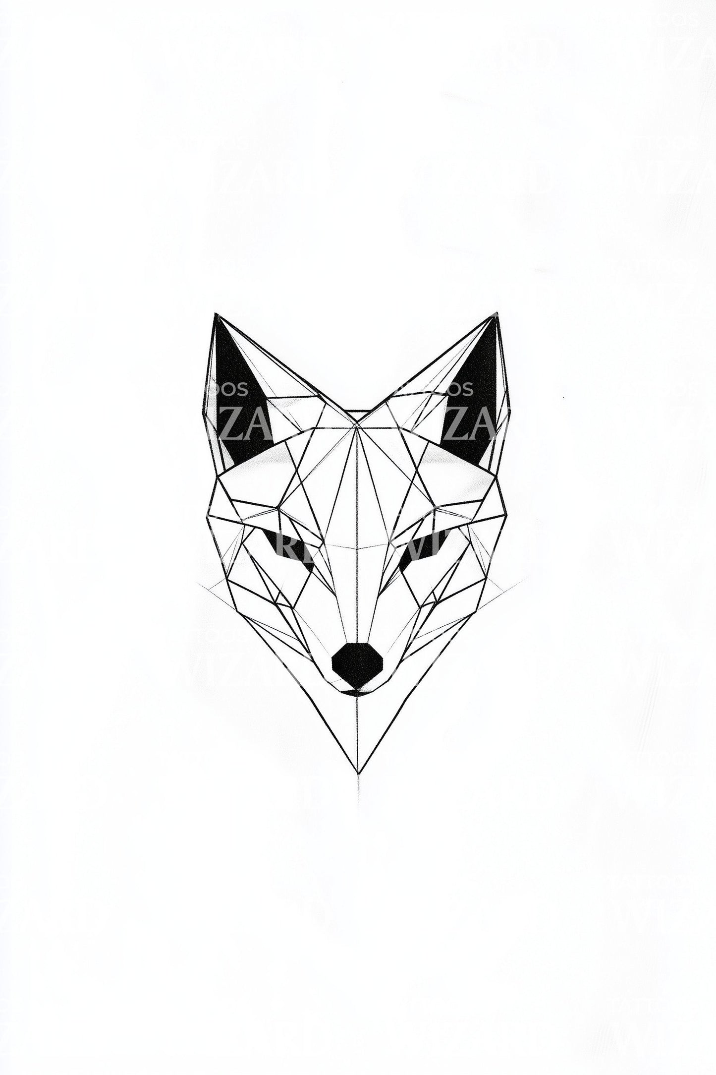 Design Tatuaggio Maschera Volpe Fineline