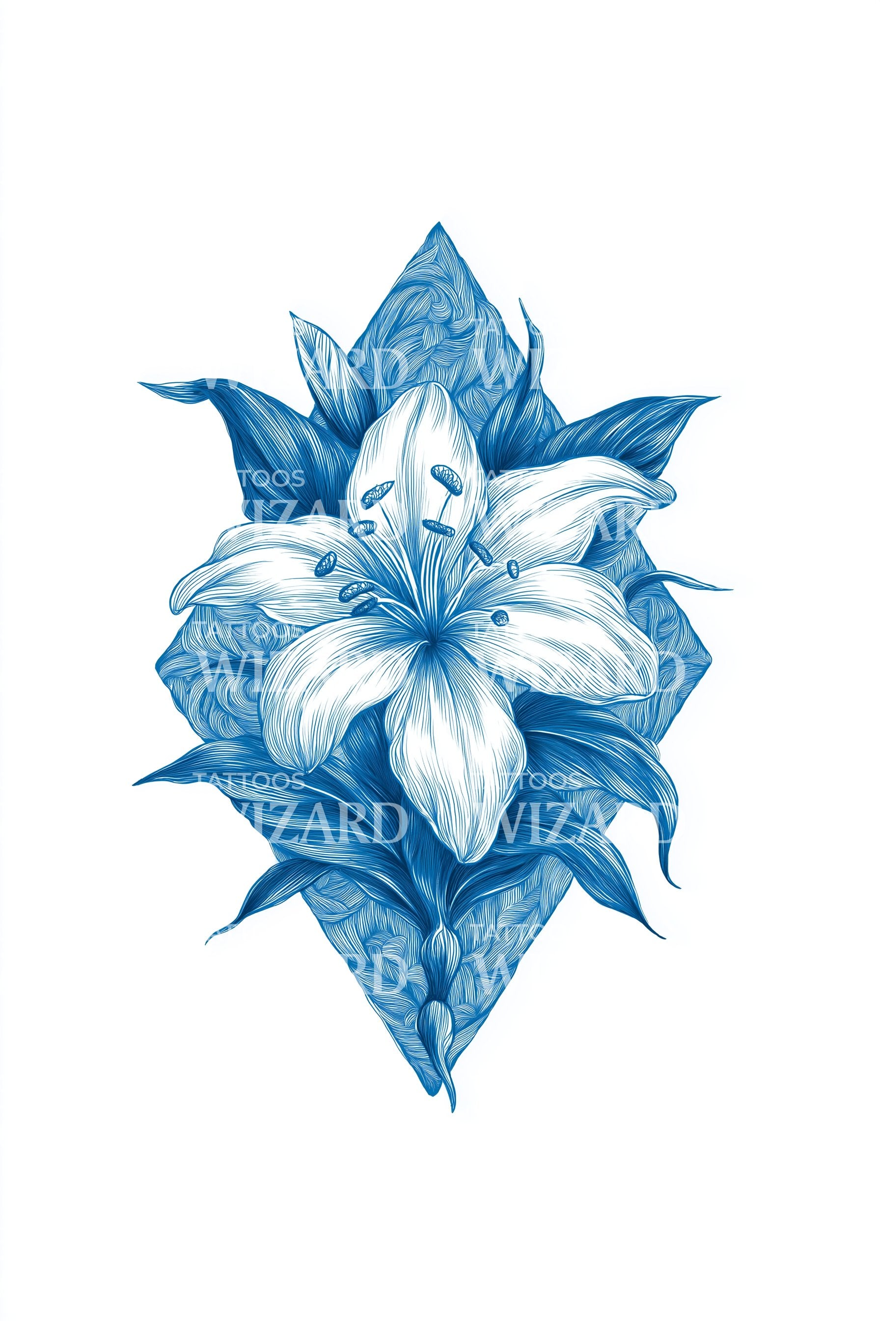 blue lily flower tattoos Finland Blue Blossom Tattoo Idea – Tattoos Wizard Designs