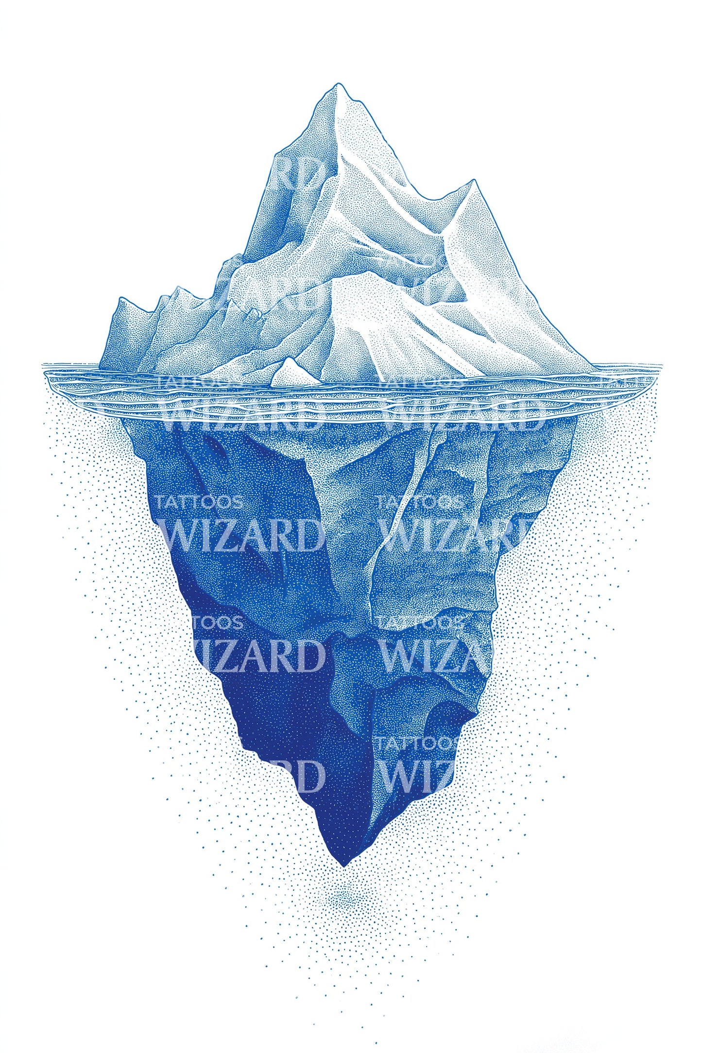 Floating Blue Iceberg Tattoo Design