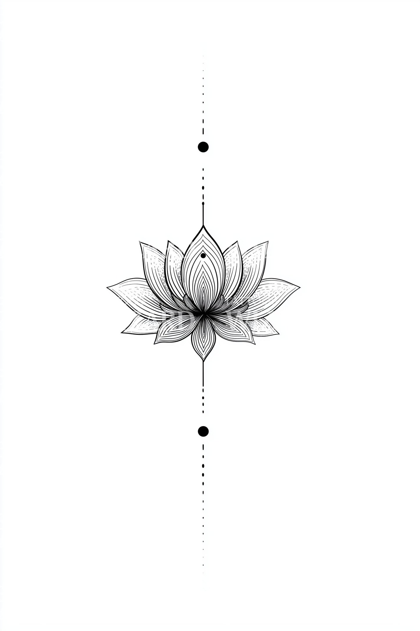 Drijvende Lotus Lijn Tattoo Idee