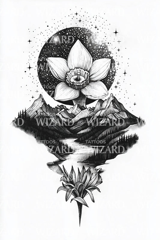 Design del tatuaggio Picco del Loto Fluttuante