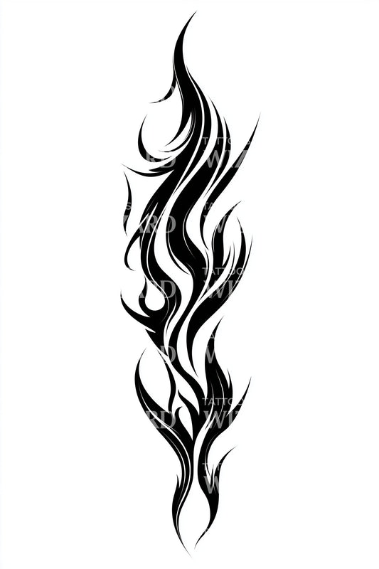 Flowing Flame Totem Tattoo Idea