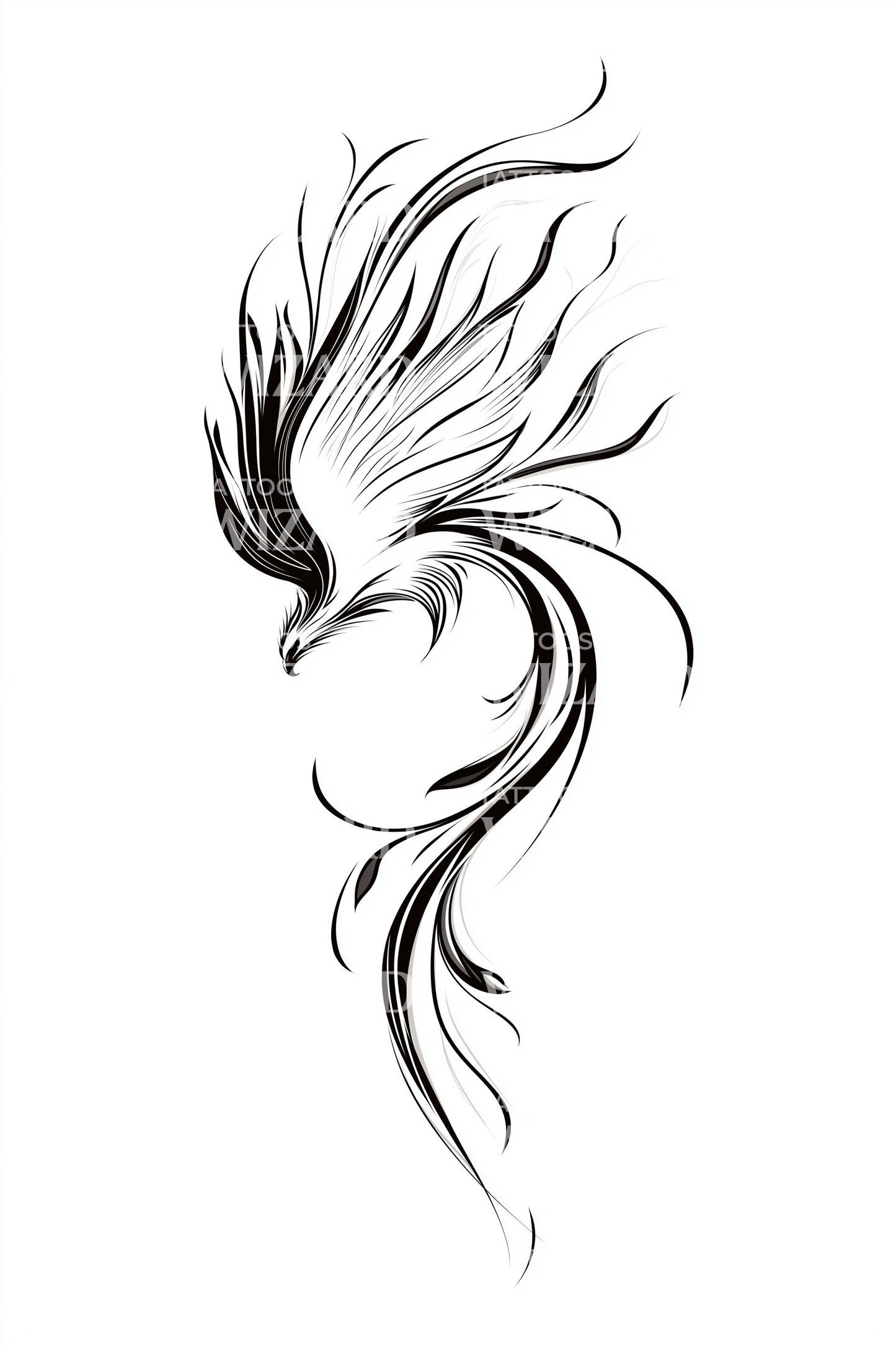 Flowing Muse Silhouette Tattoo Design