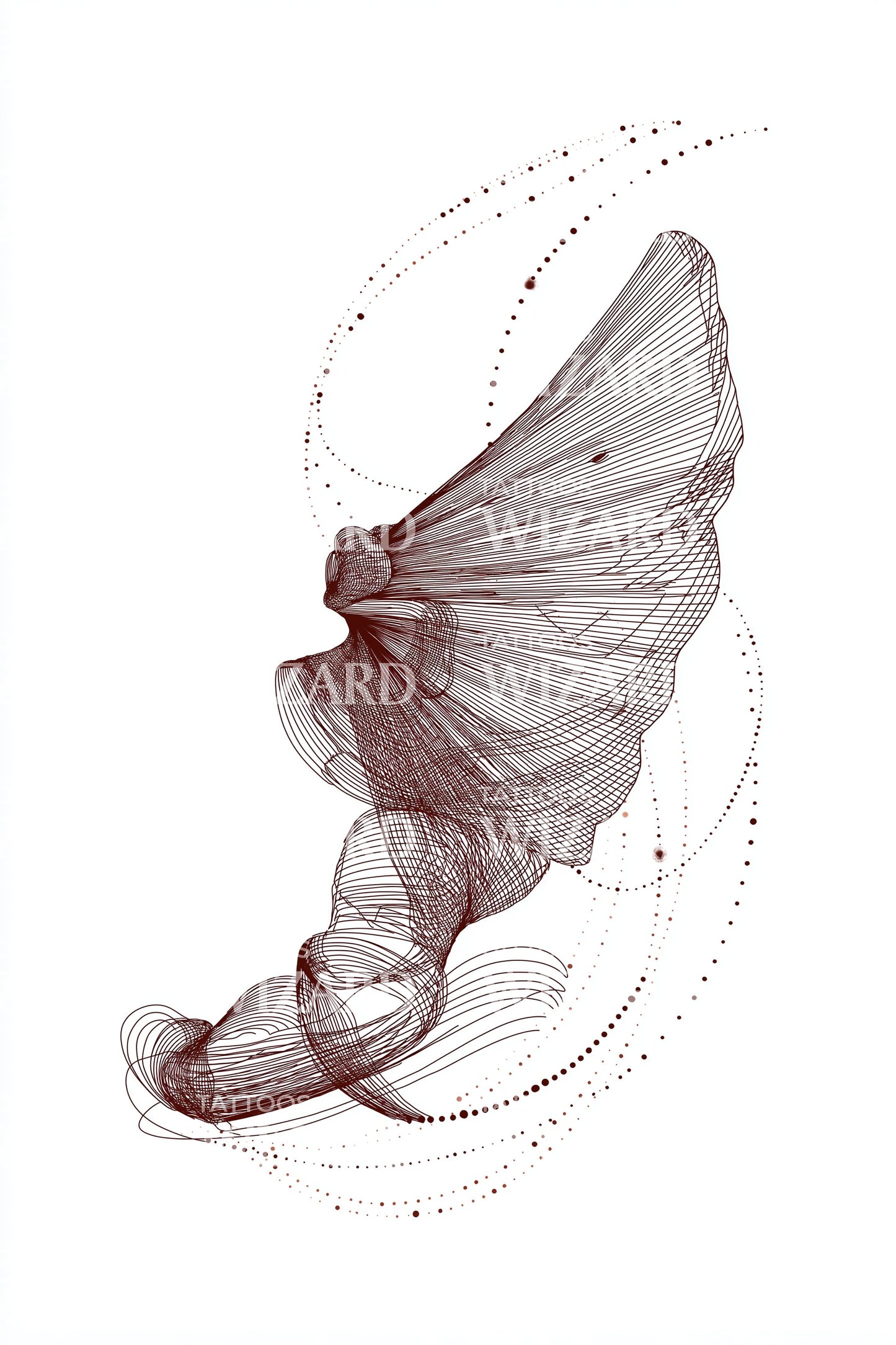 Fließendes Band Geist Tattoo Illustration