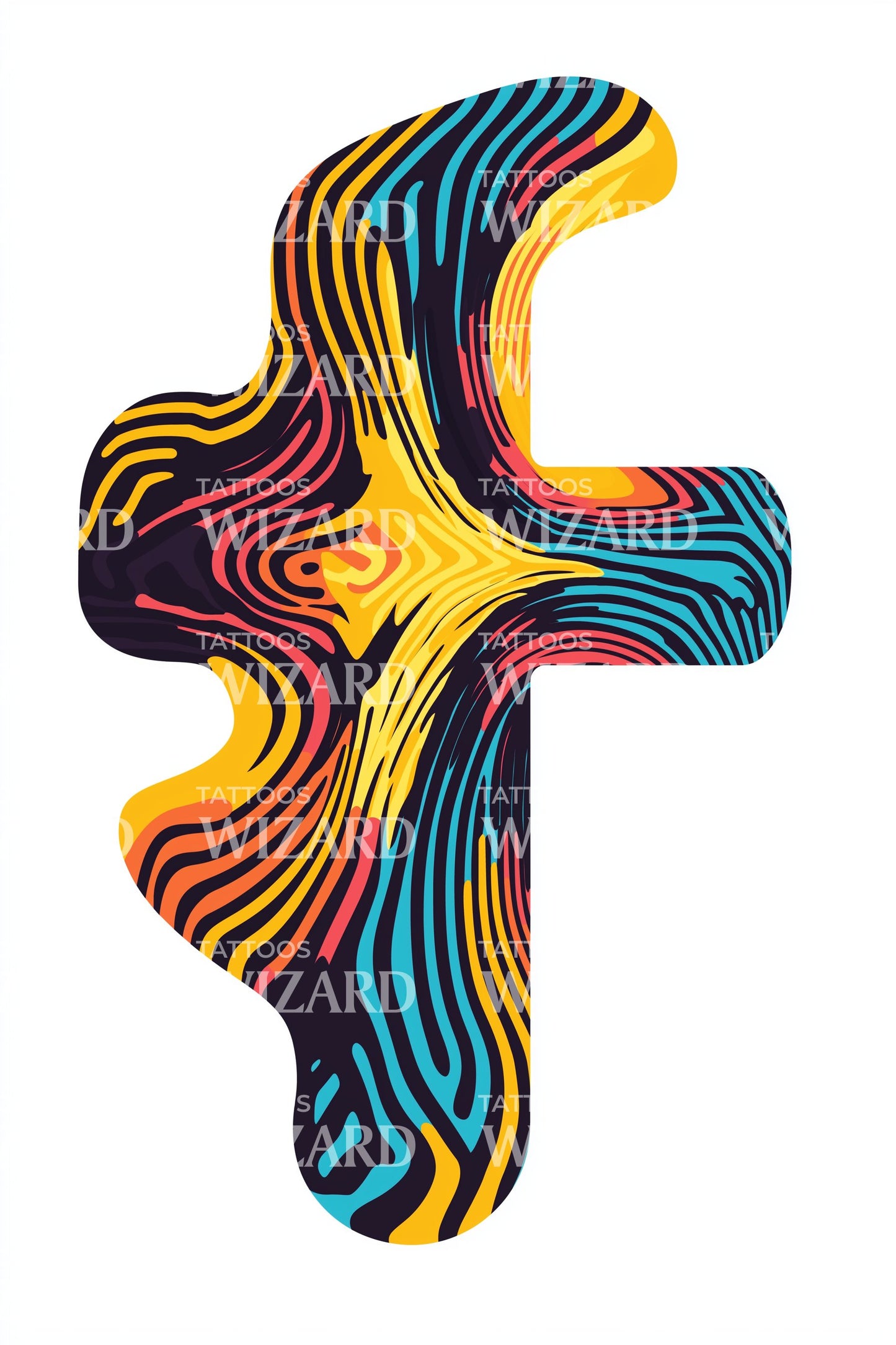 Flüssige Farbwell-Kreuz-Tattoo-Illustration