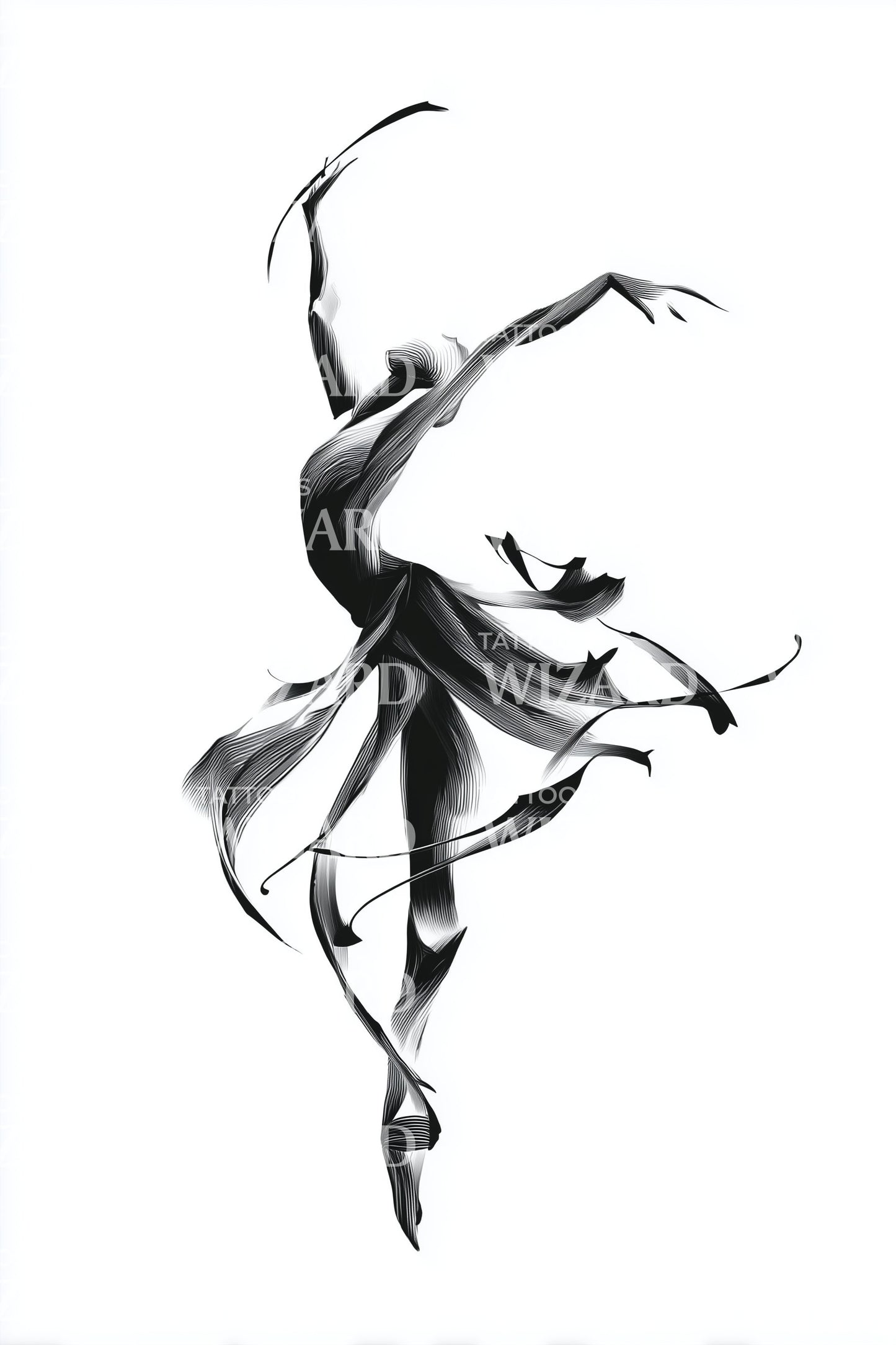 Fluid Motion Dansare Tatuering Design