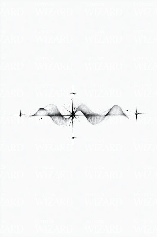 Fluid Symmetry Waveform Tattoo Illustration