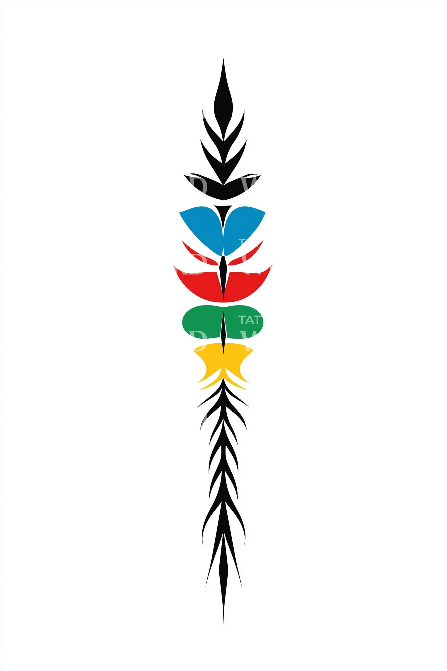 Design Tatuaggio Totem Foglia Folk