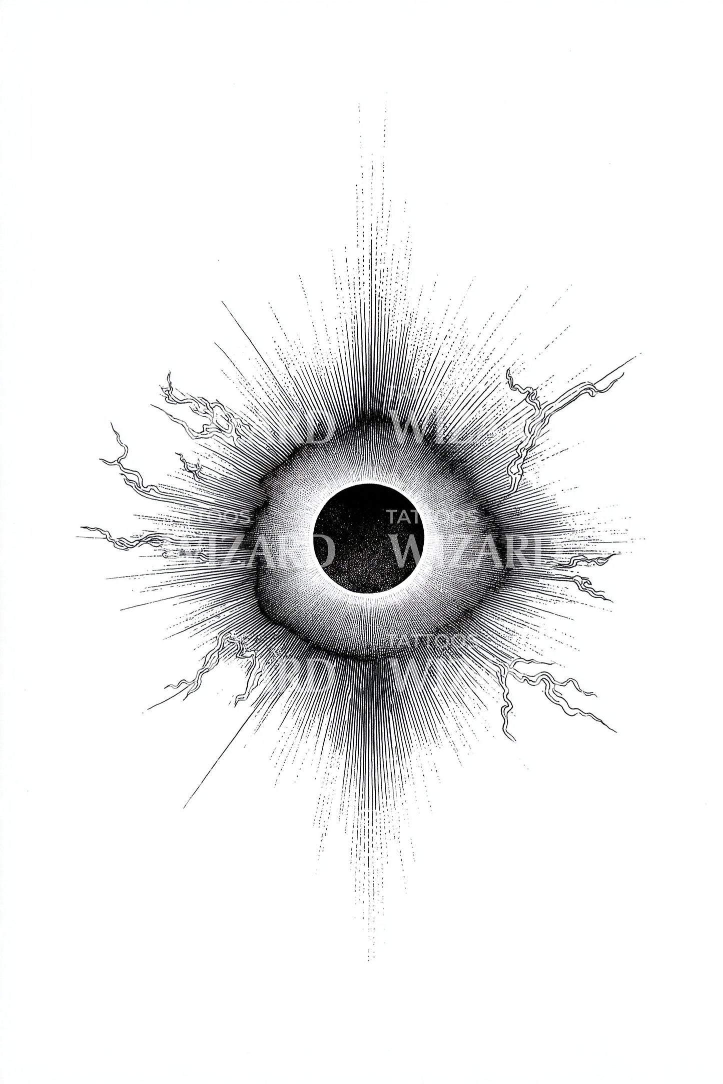 Fractal Eclipse Eye Tattoo Design