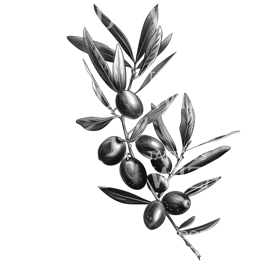 Freedom and Peace Olive Tree Tattoo Design