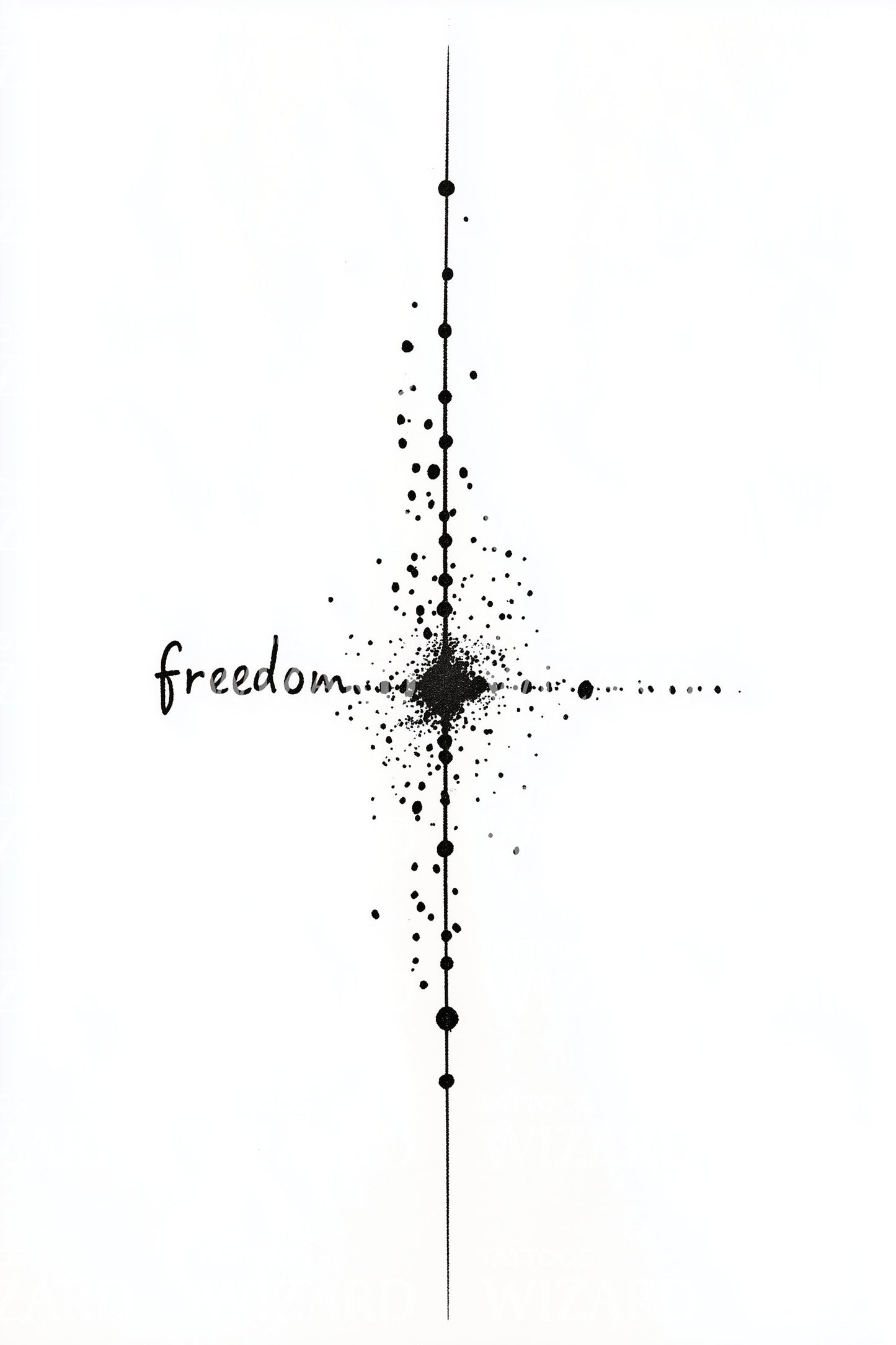 Freedom Dots Word Script Tattoo Idea