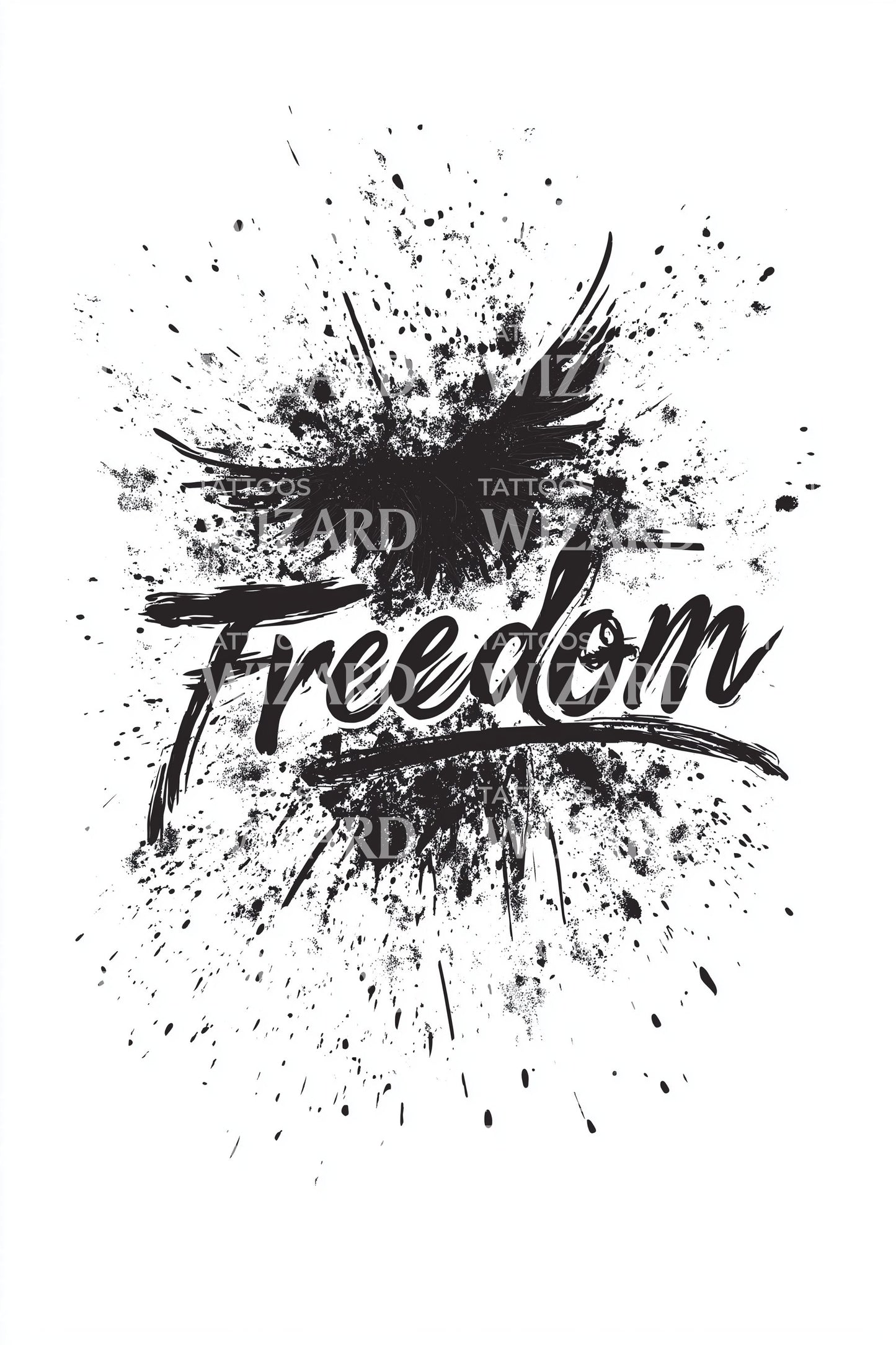 Freedom Ink Splash Tattoo Design