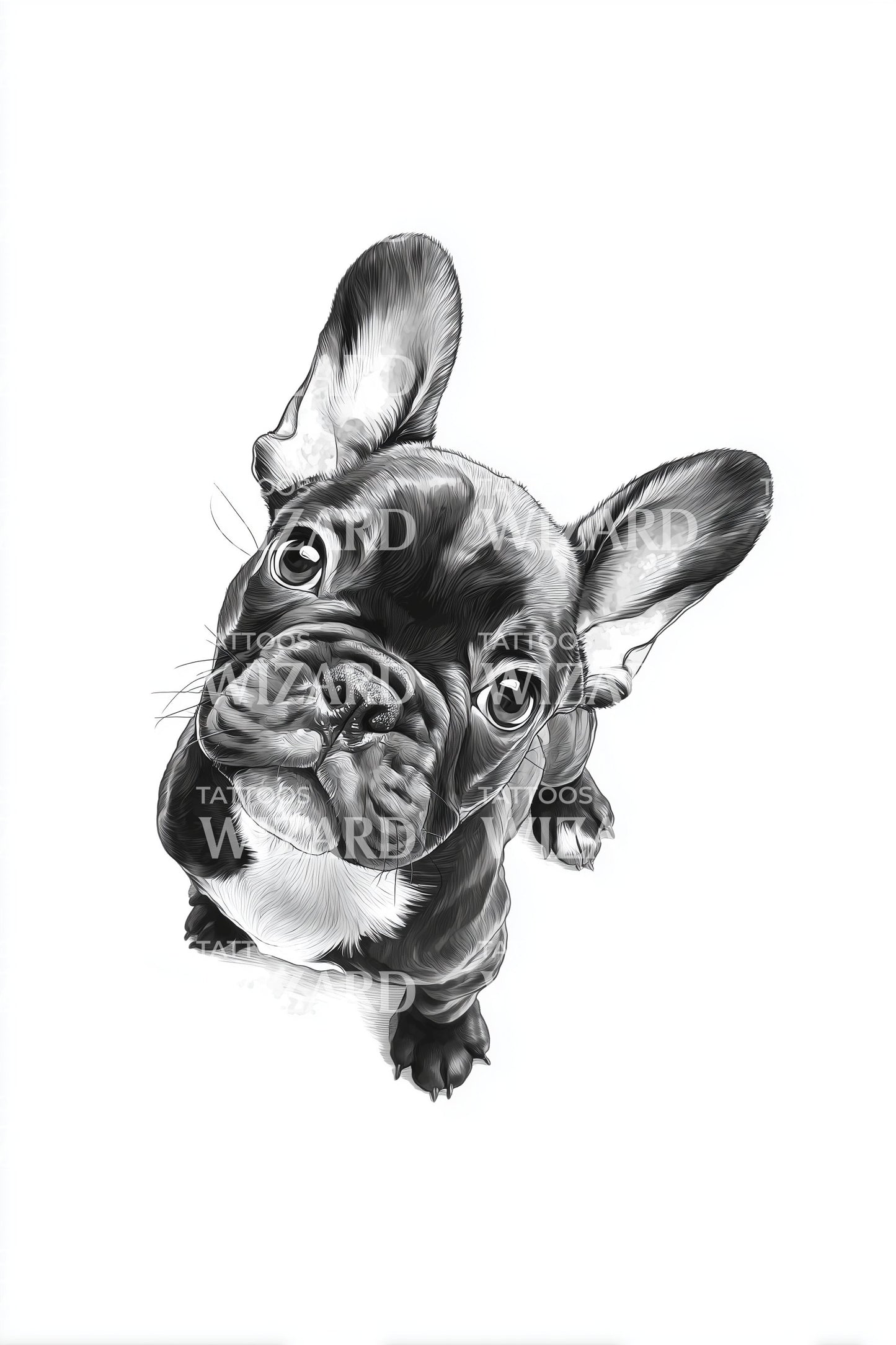 French Bulldog Head Tattoo Design