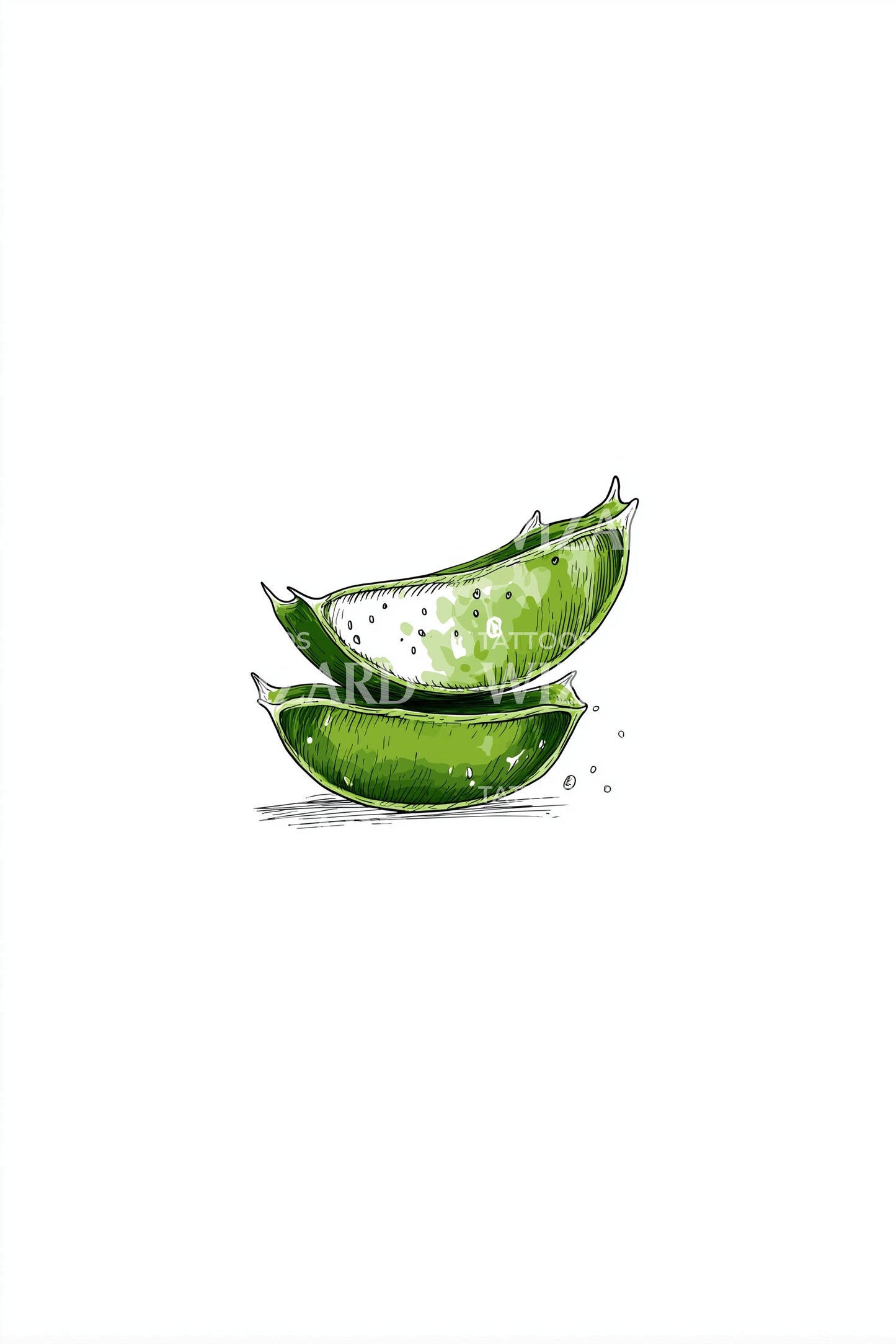 Frisk Aloe Skive Tatoveringsdesign