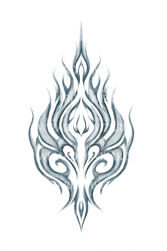 Frostfire Sacred Flame Tattoo Design