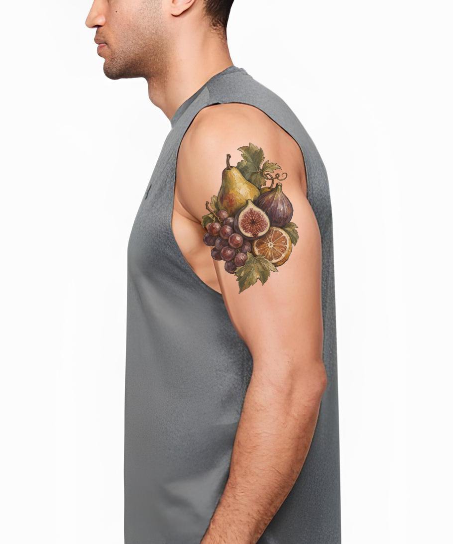 Classical Fruit Still Life Tattoo Idea