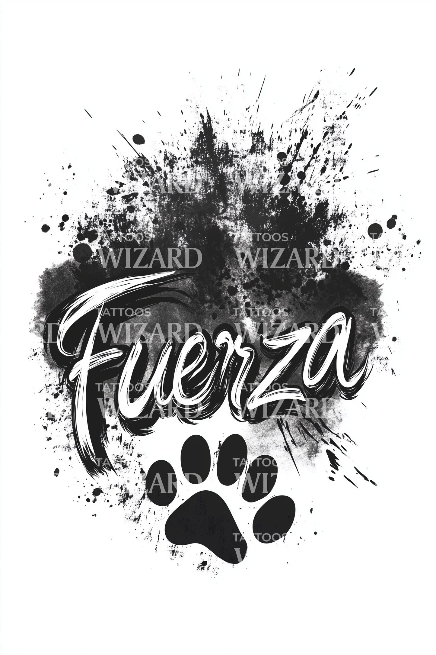 Fuerza Paw Print Tattoo Design