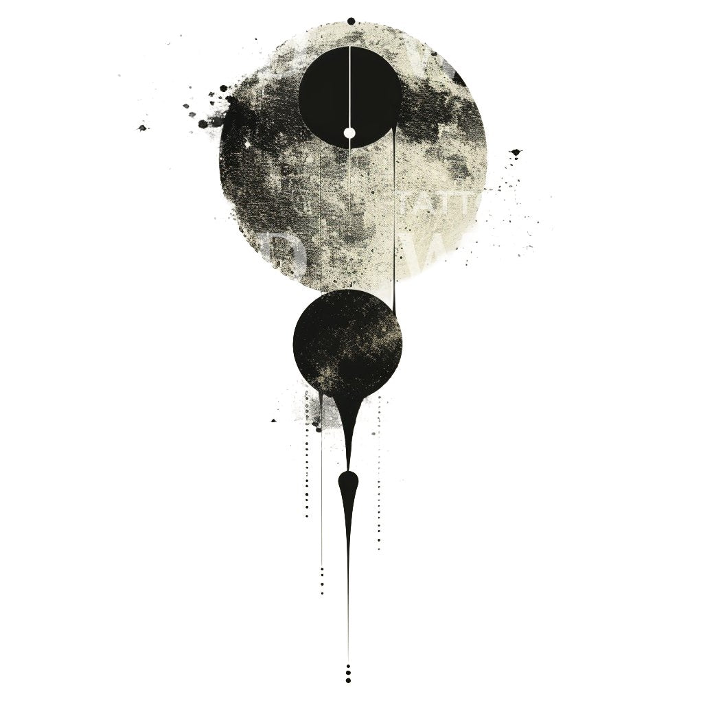 Full Moon Dark Moon Tattoo Design