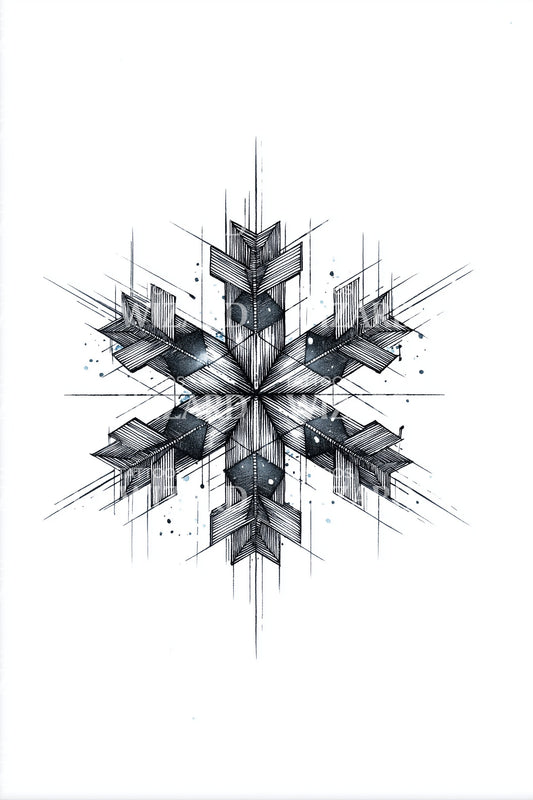Futuristic Shard Snowflake Tattoo Design