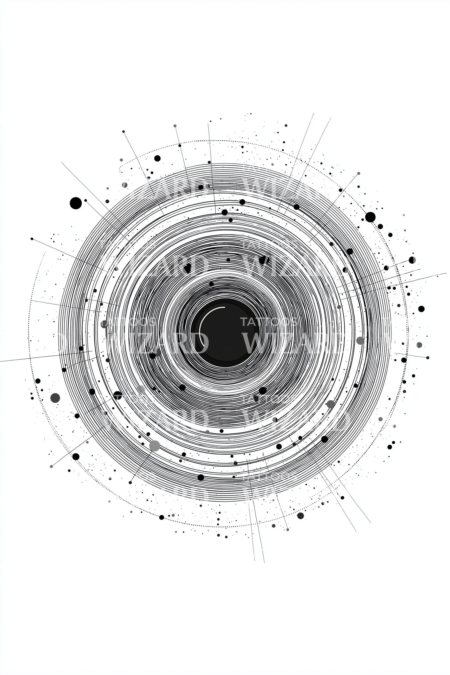 Futuristic Tech Ring Tattoo Illustration
