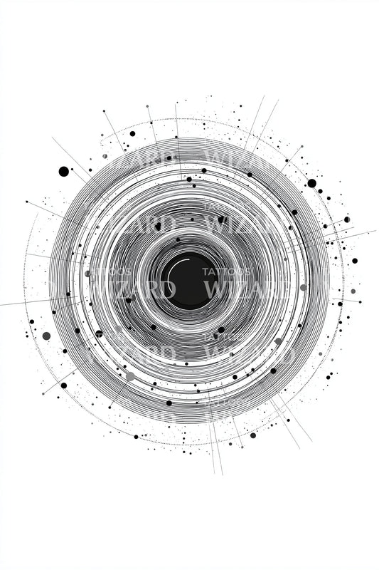 Futuristic Tech Ring Tattoo Illustration