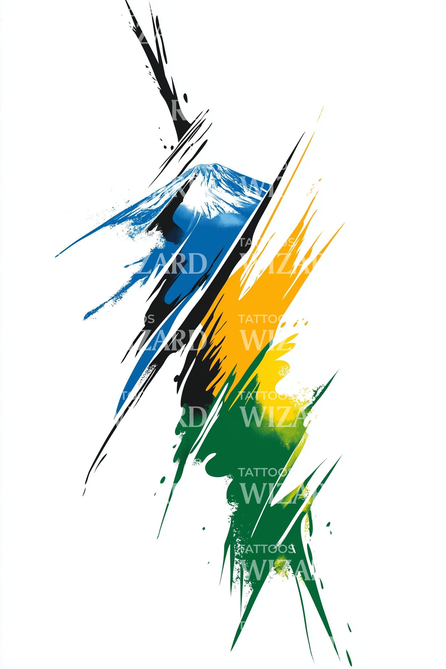 Gabon Splash Streak Tatoeage Ontwerp