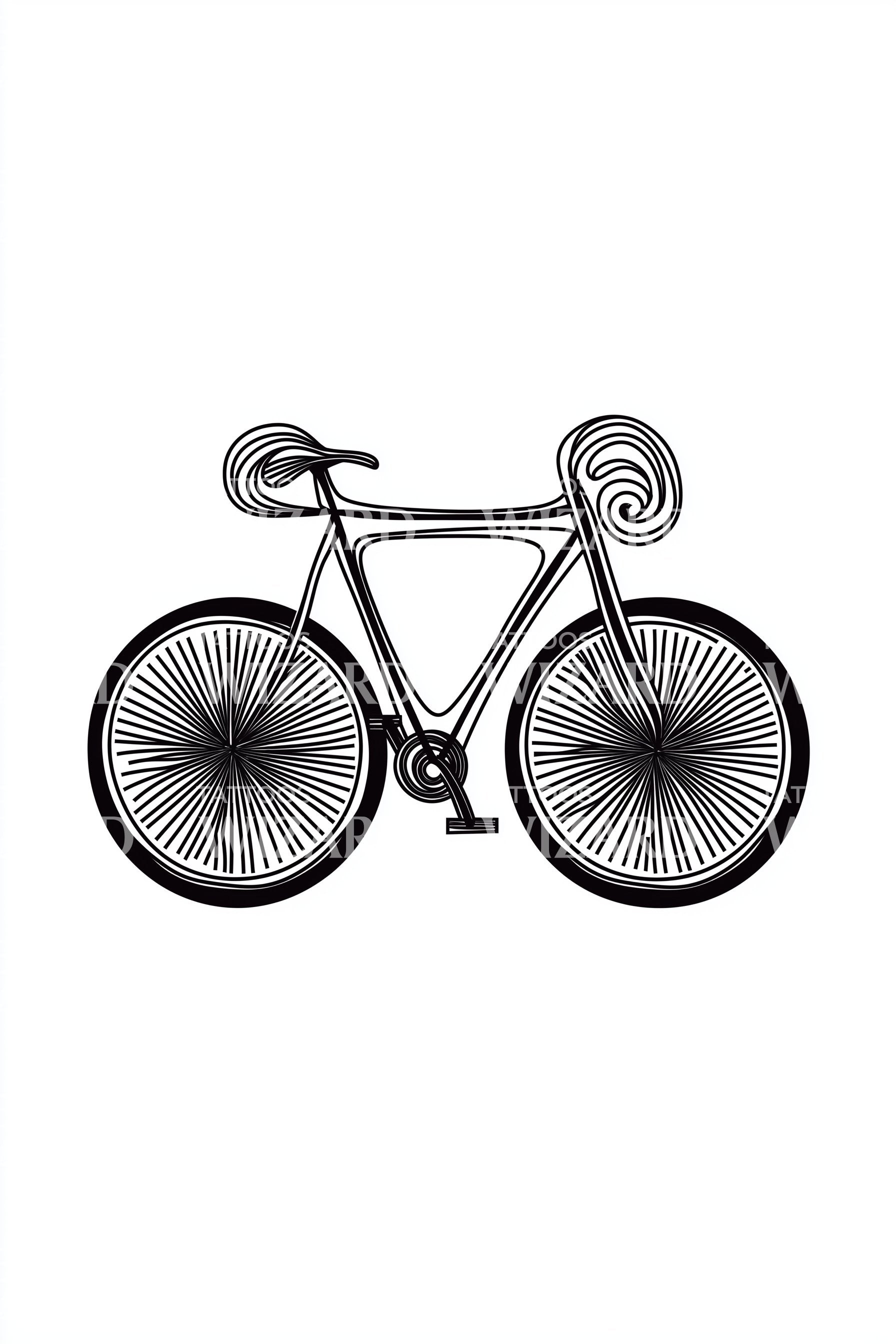 Fahrrad mit Zahnrädern Skizze Tattoo-Design – Tattoos Wizard Designs