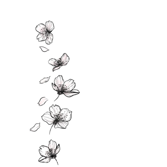 Blid blomstring og årstidernes gang tatoveringsdesign