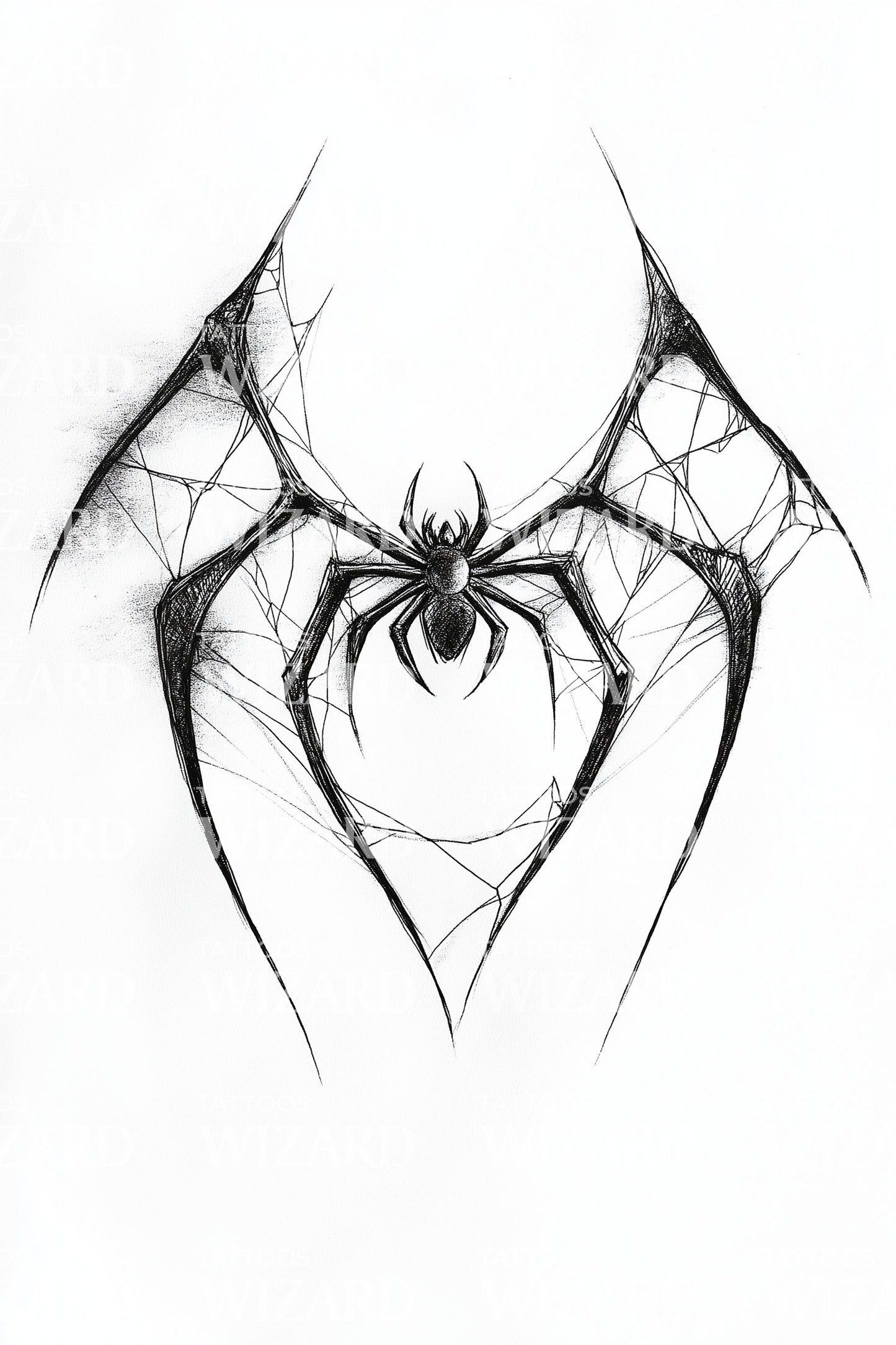 Geometrický návrh tetování netopýřích křídel