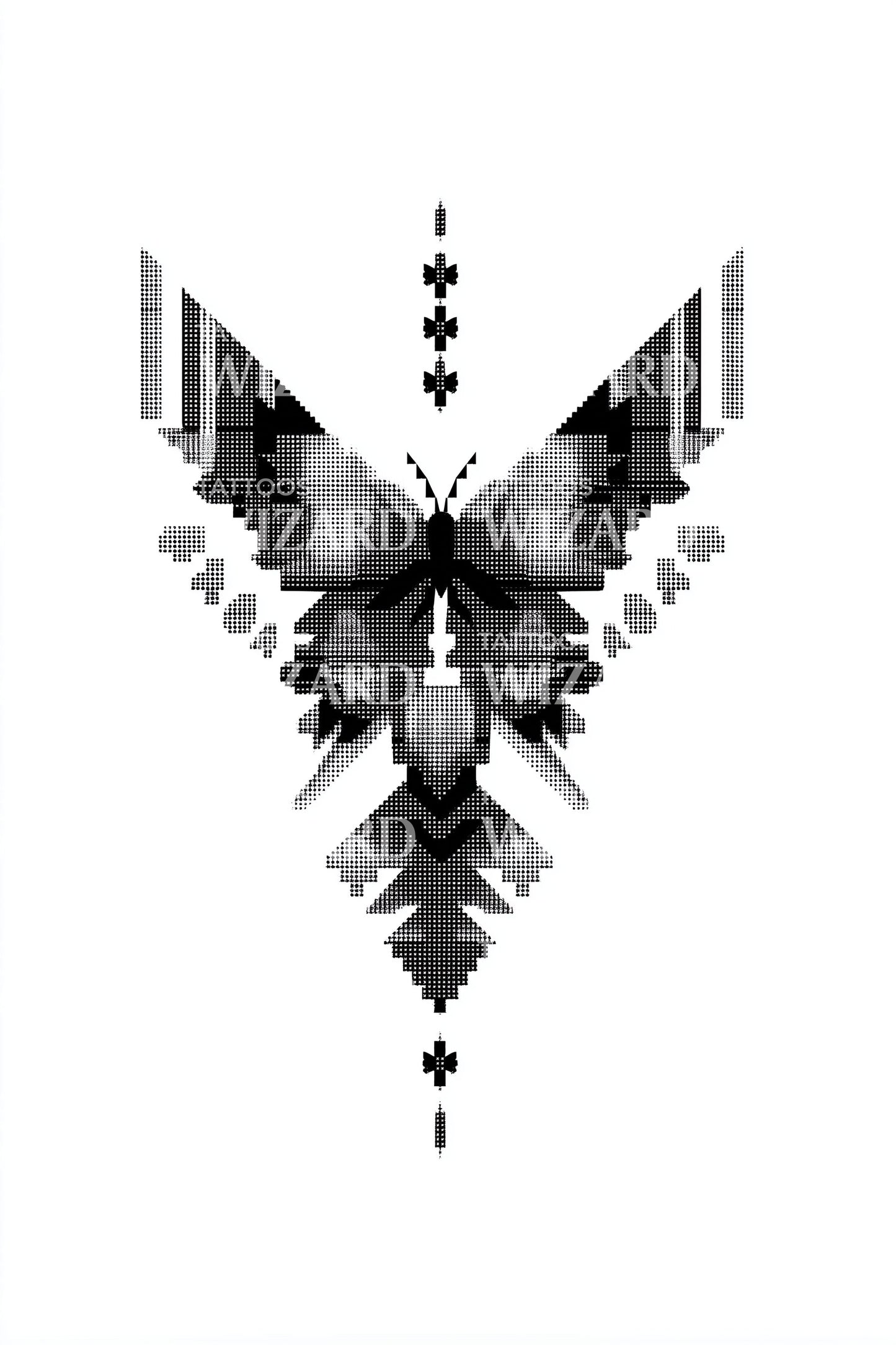 Design de Tatuagem Totem Borboleta Geométrica
