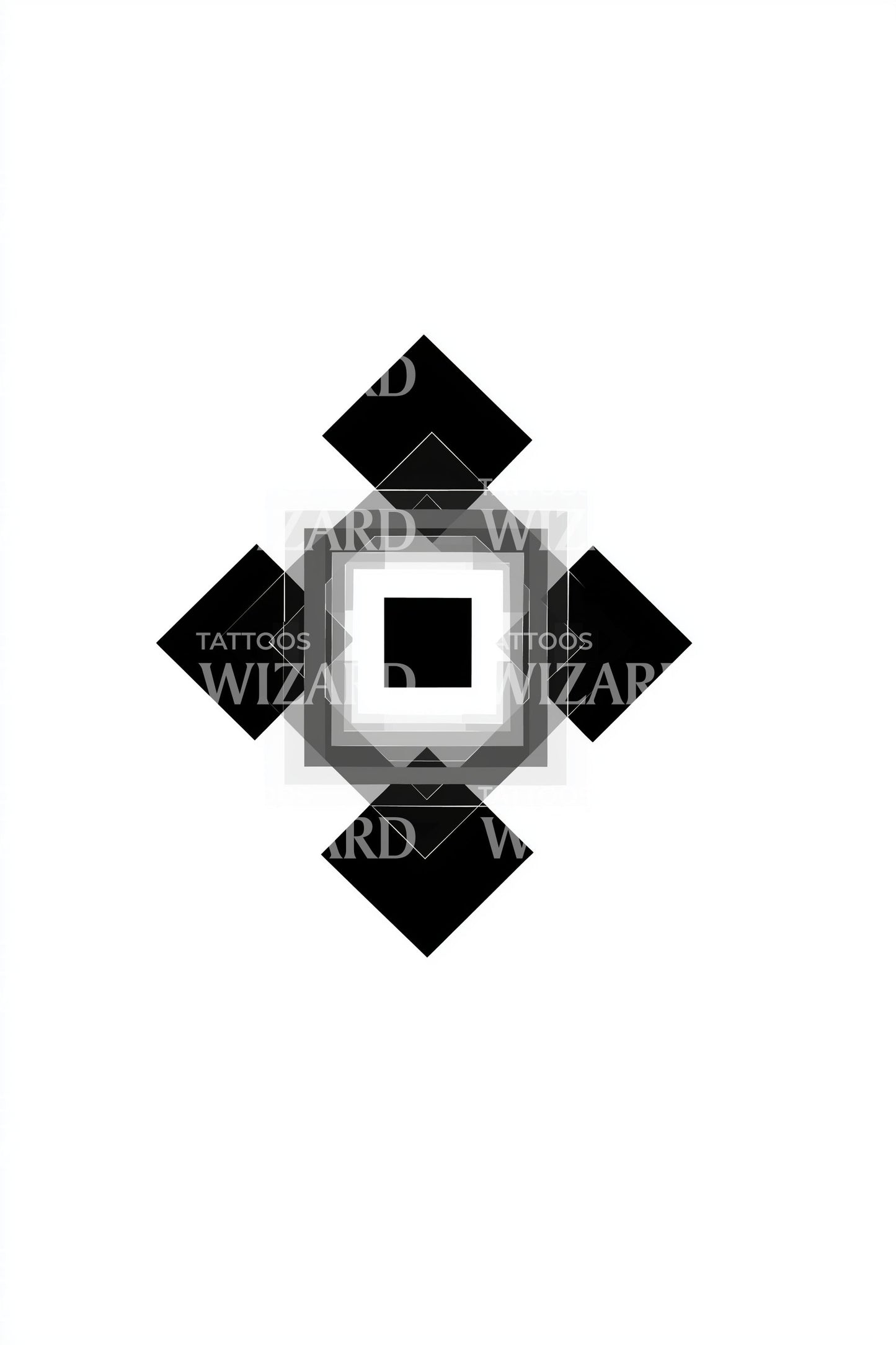 Geometrisches Diamant-Kreuz Tattoo-Design