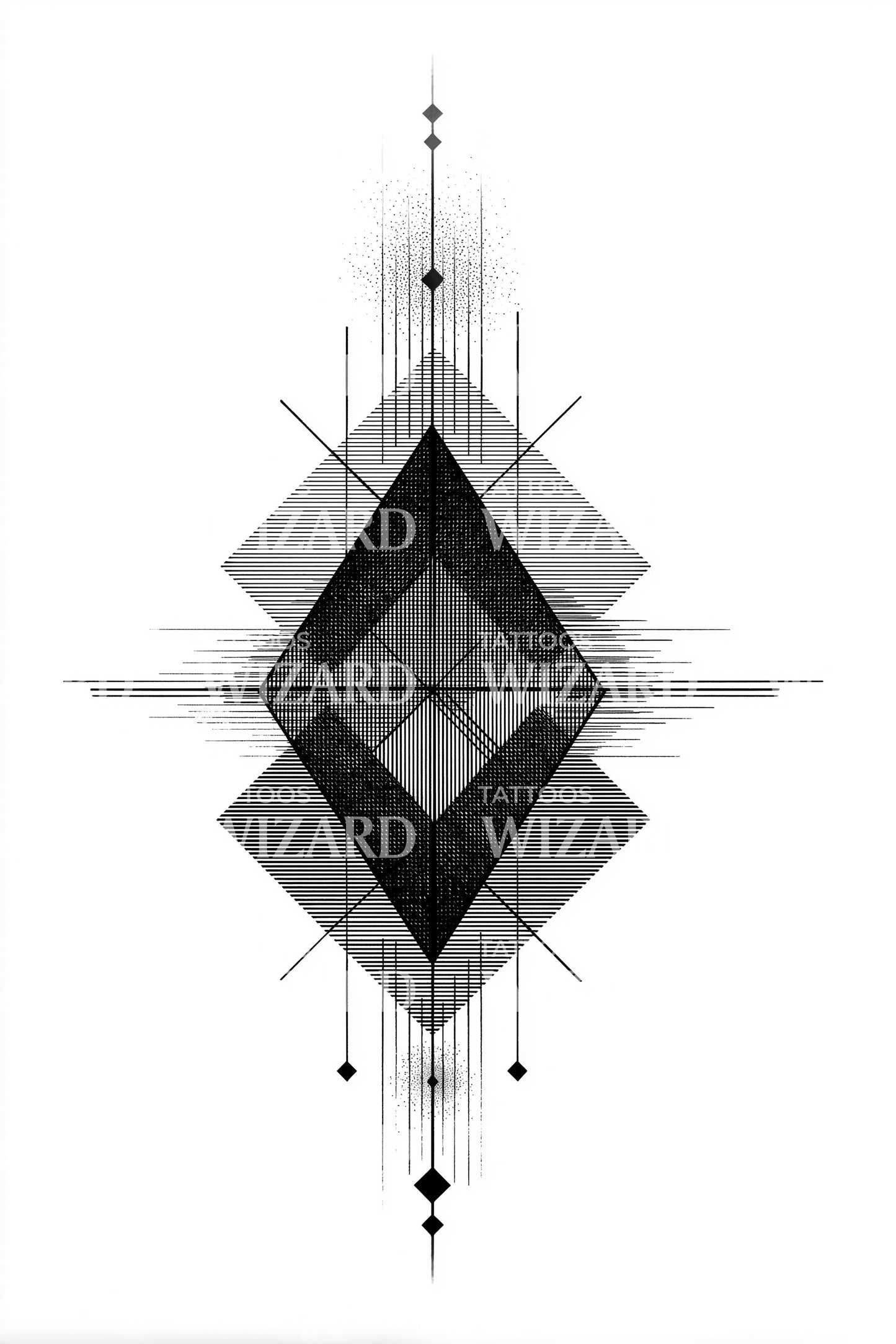 Geometric Diamond Totem Tattoo Design