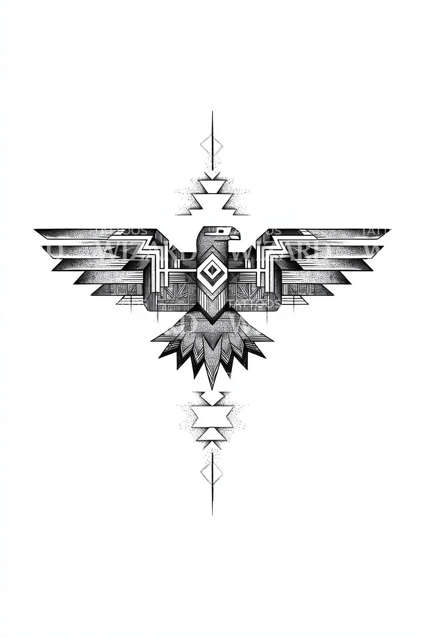 Design Tatuaggio Totem Aquila Geometrica