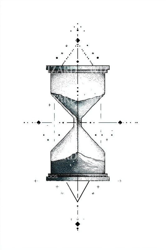 Geometric Hourglass Tattoo Design