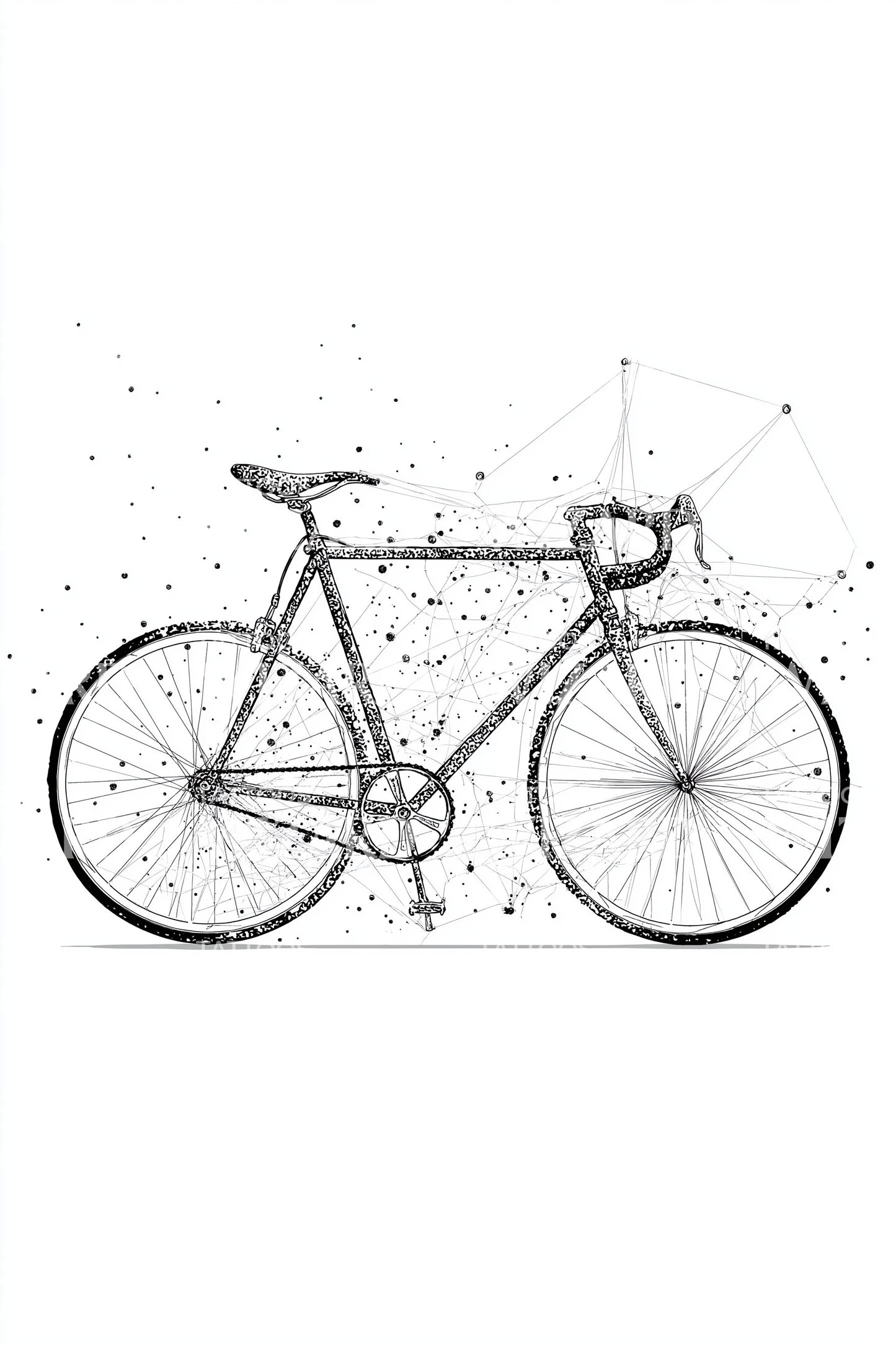 Geometrický lineární tetovací motiv kola
