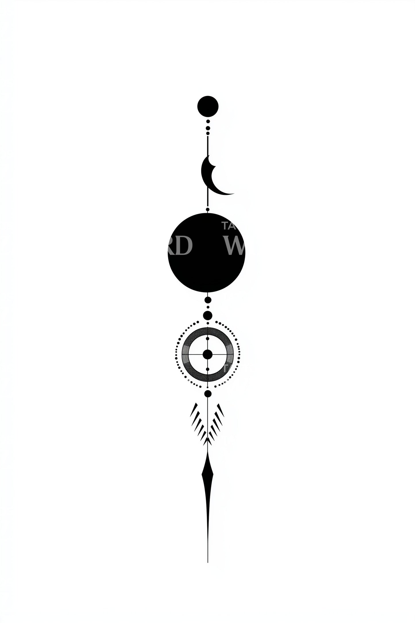 Geometric Lunar Totem Tattoo Design