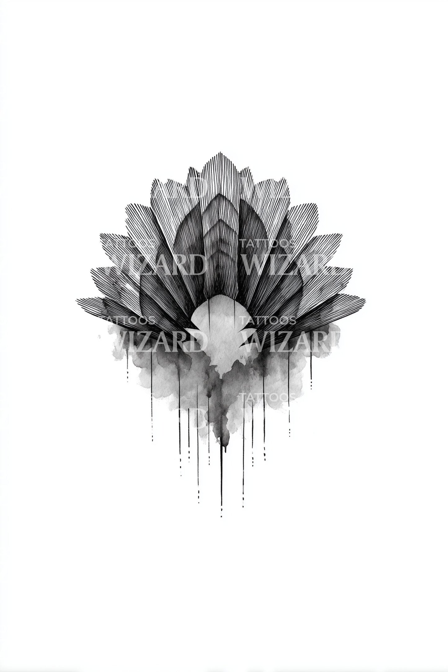 Geometric Petal Cluster Tattoo Idea