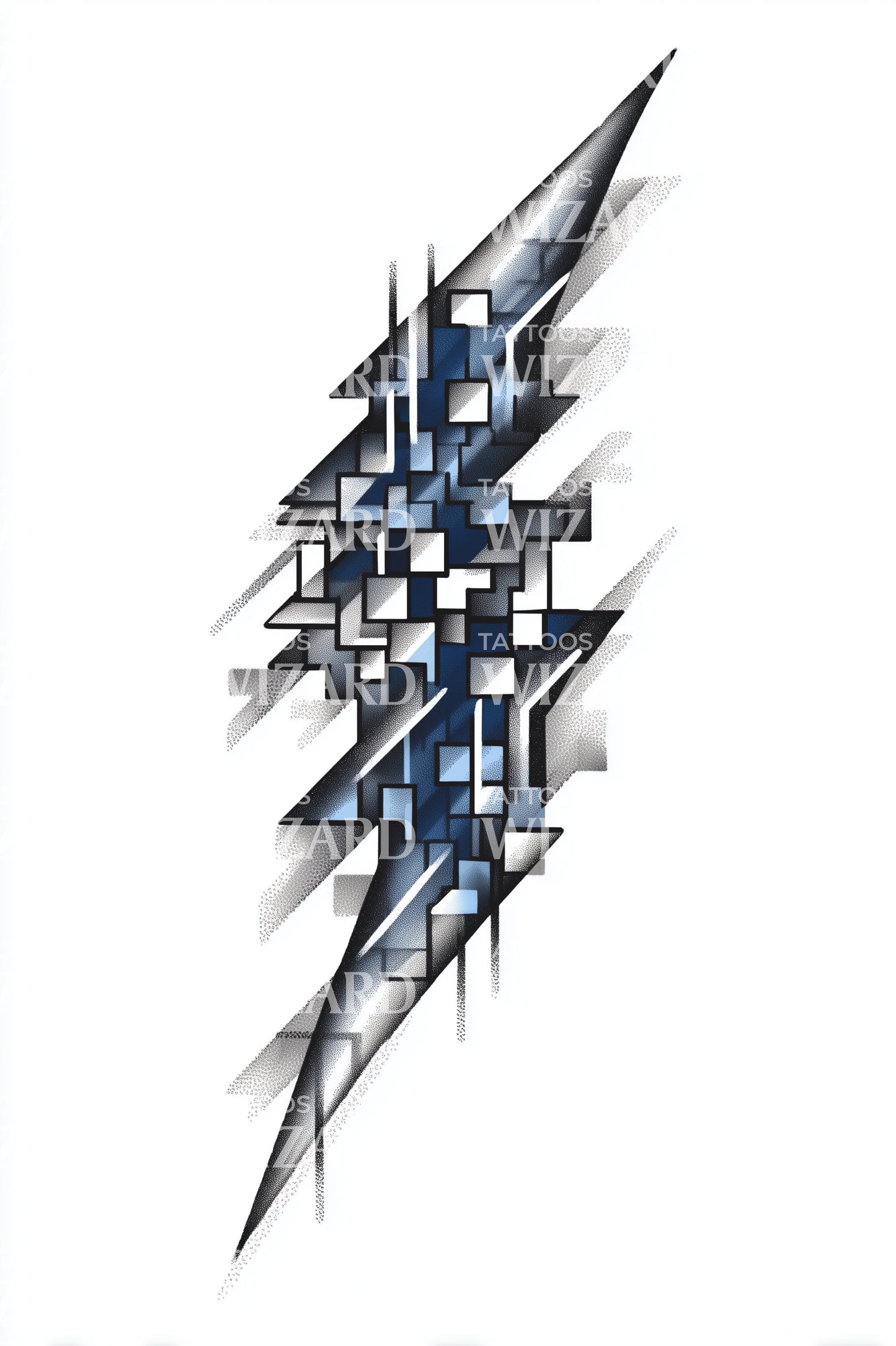 Geometric Shattered Shard Tattoo Design