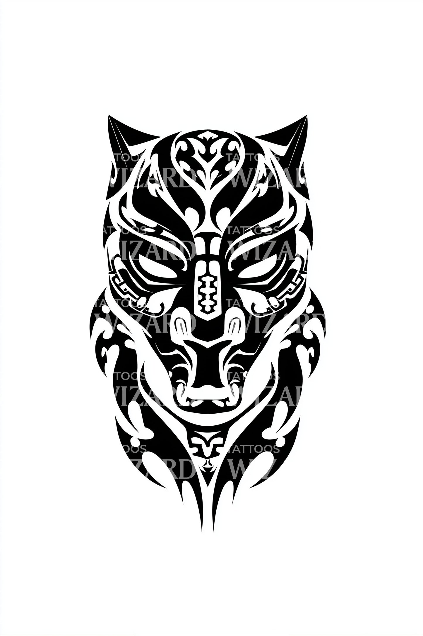Design del tatuaggio totemico geometrico della tigre